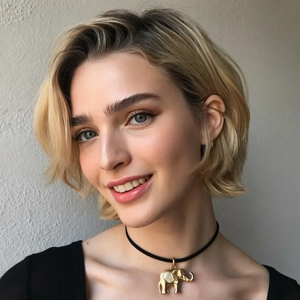 best spring haircuts for diamond face shape 2026 Short Feathered Crop with Natural Lift