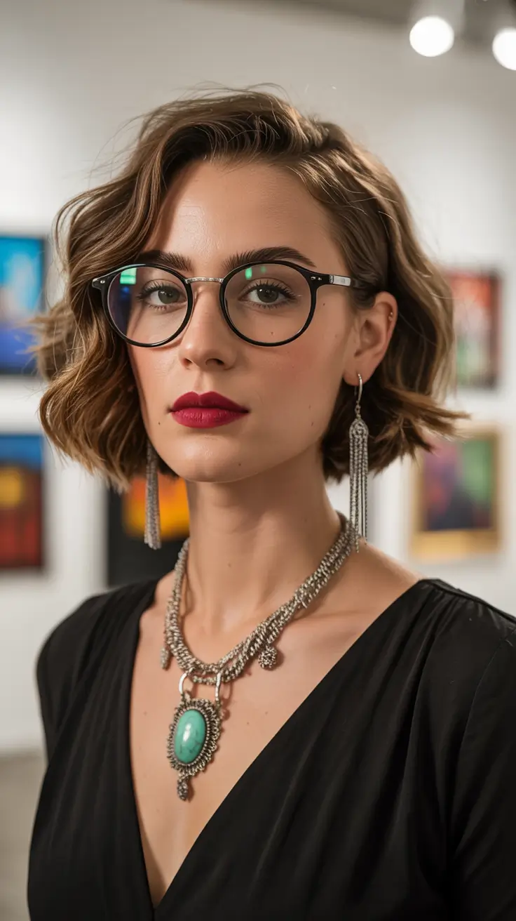 best spring haircuts for diamond face shape 2026 Wavy Textured Bob with Natural Volume