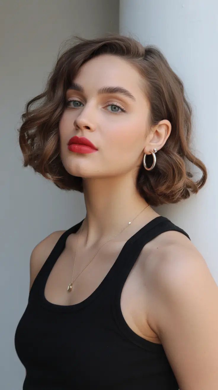 best spring haircuts for diamond face shape 2026 Vintage Inspired Soft Wave Bob