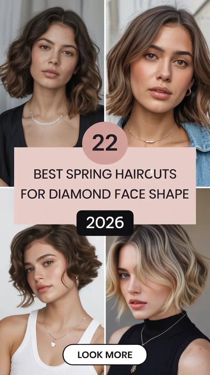 Best Spring Haircuts for Diamond Face Shape 2026: Flattering Cuts That Truly Transform