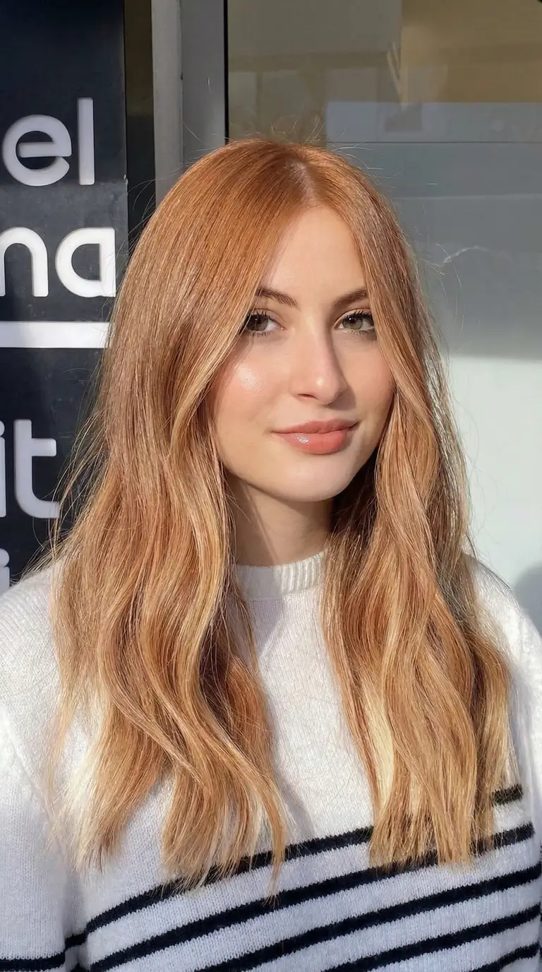 spring hair color trends 2026 Soft Strawberry Gold Radiance