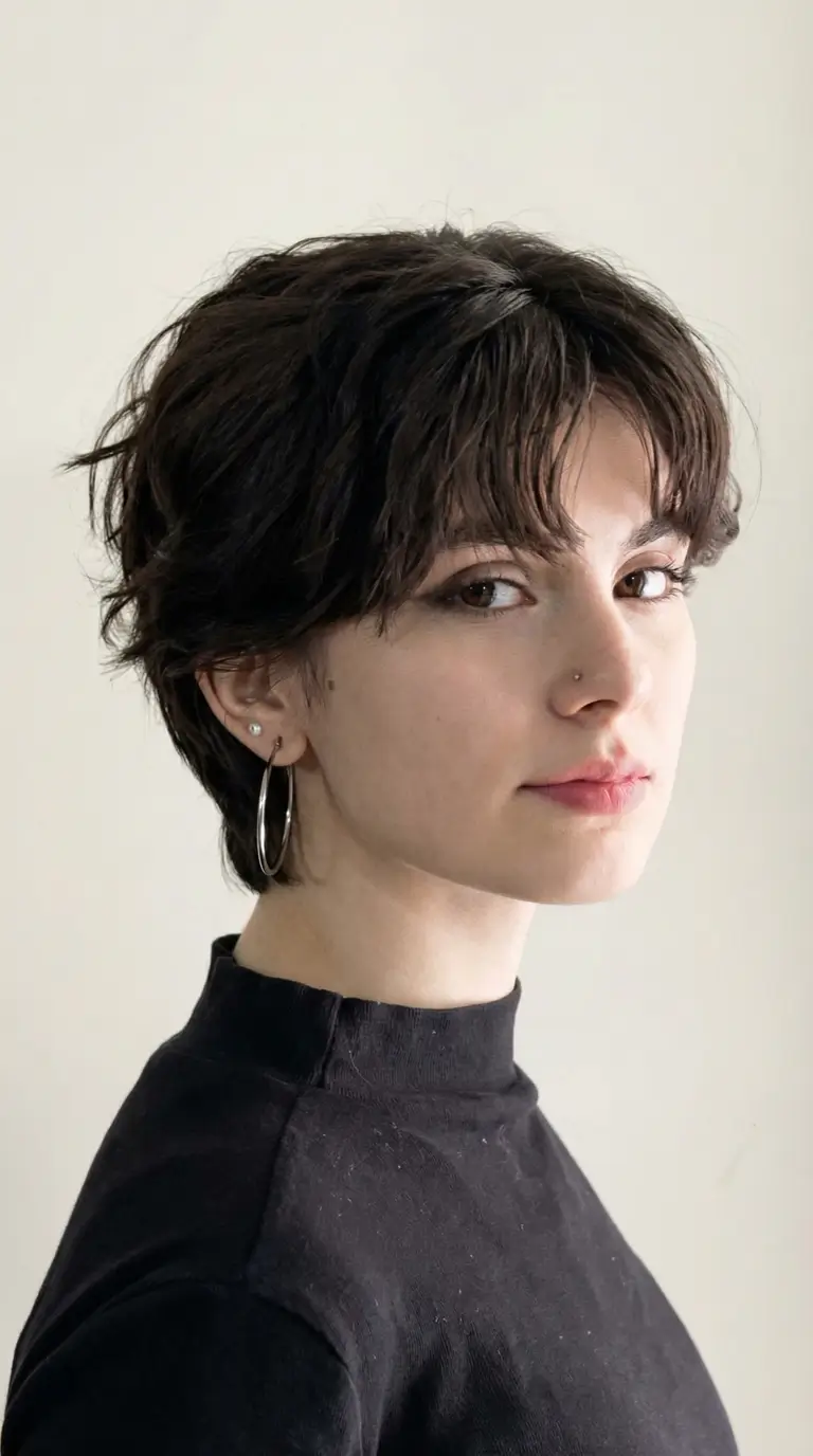 spring hair color trends 2026 Soft Espresso Pixie Flow