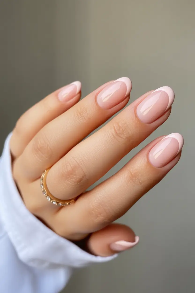 chic subtle spring nails 2026 Soft Pink Almond French Revival