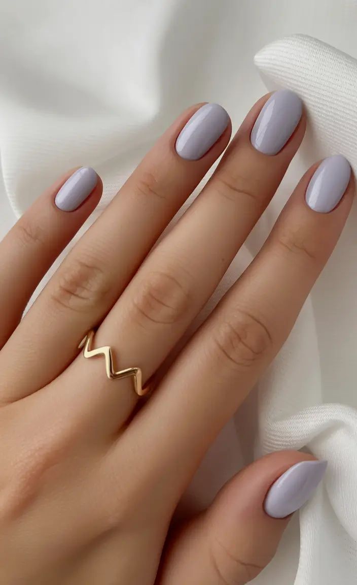 chic subtle spring nails 2026 Powder Blue Minimal Oval