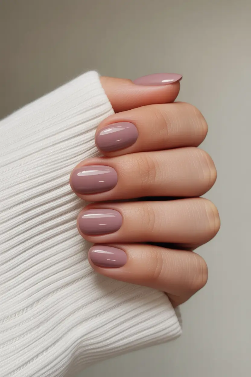 chic subtle spring nails 2026 Dusty Mauve Everyday Gloss