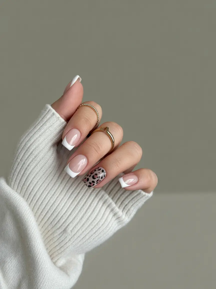 chic subtle spring nails 2026 Classic White French with Minimal Accent