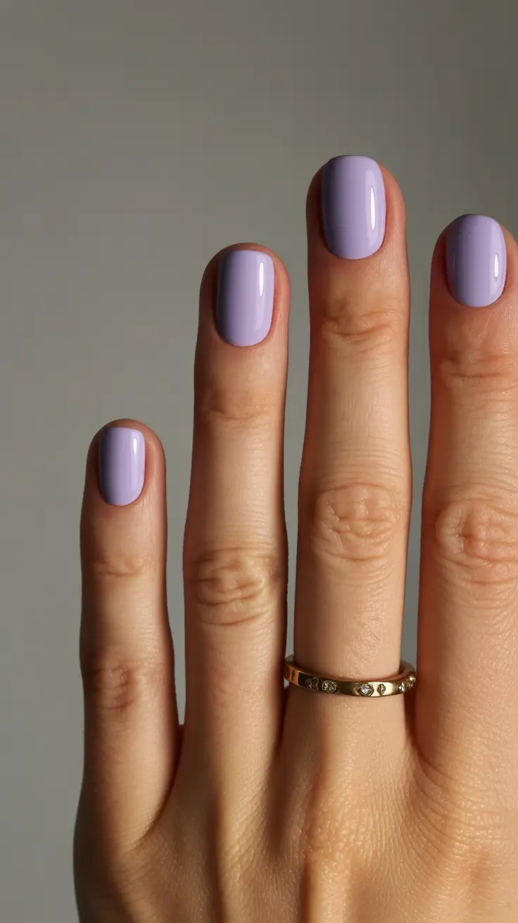 chic subtle spring nails 2026 Soft Lilac Minimal Square
