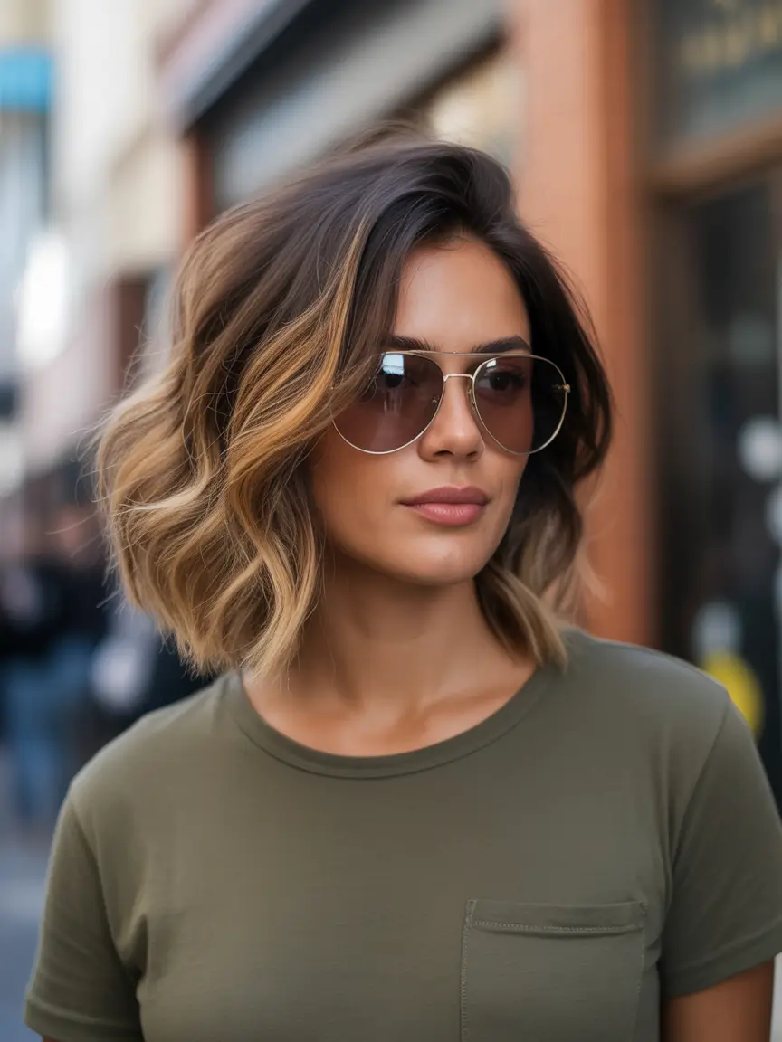 dreamy spring bob haircut 2026 Wavy Sun Touched Bob With Lived In Spring Color
