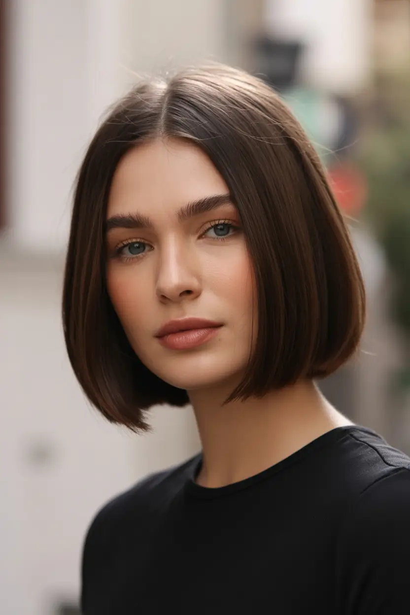 dreamy spring bob haircut 2026 Precision Blunt Classic Bob With Center Part Balance