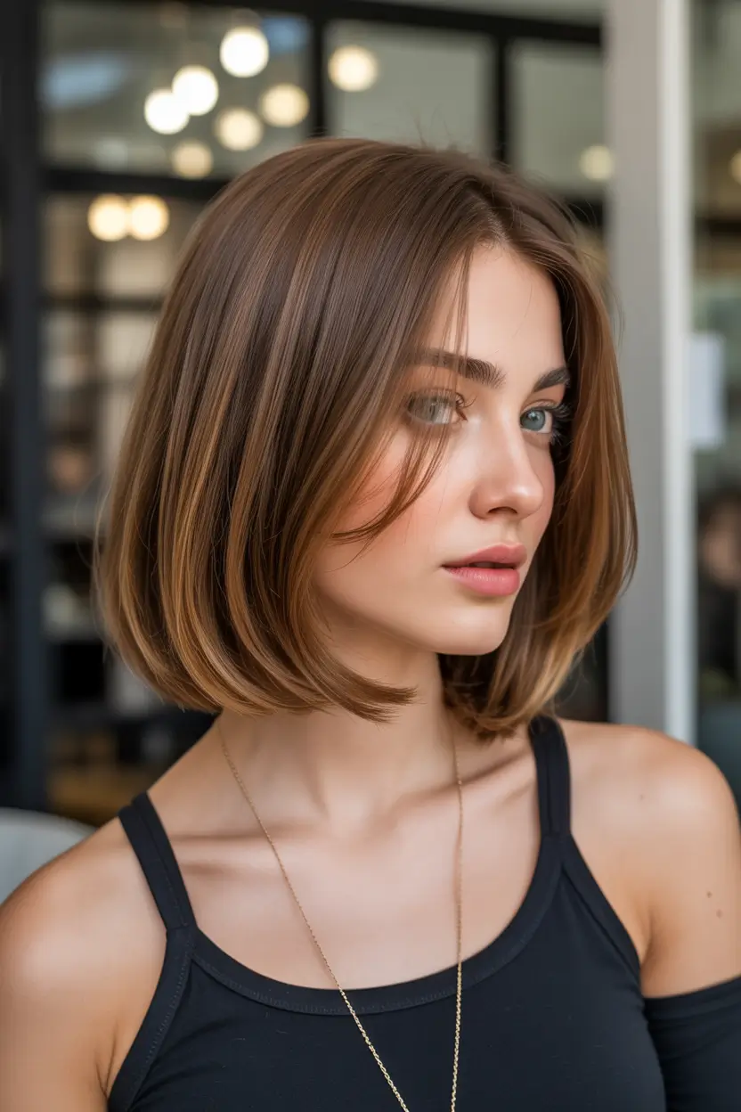 dreamy spring bob haircut 2026 Warm Caramel Dimensional Bob With Face Framing Flow