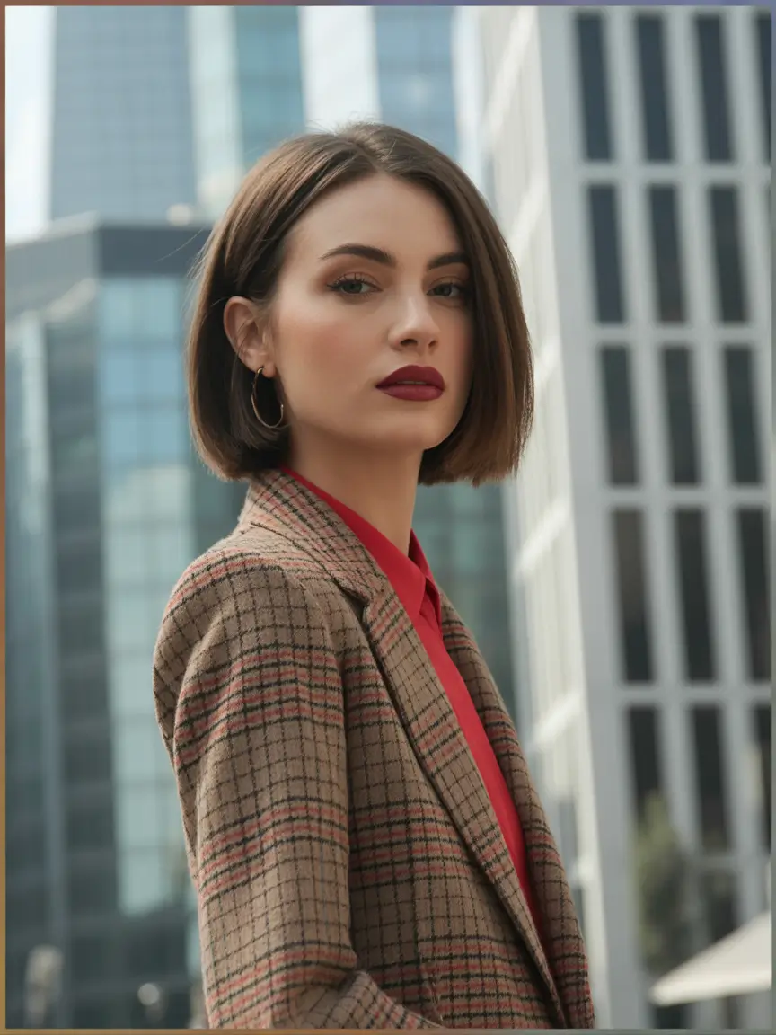 dreamy spring bob haircut 2026 City Polished Blunt Bob With Sharp Outline