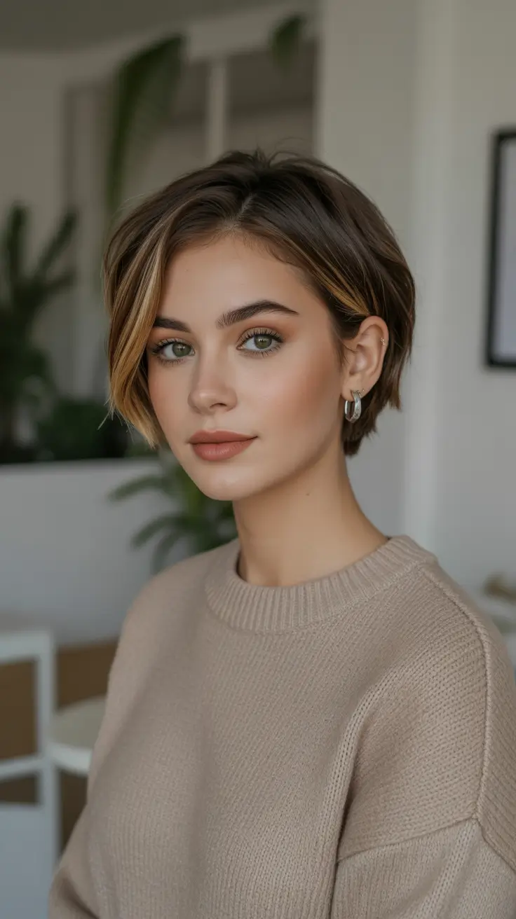 dreamy spring bob haircut 2026 Textured Short Bob With Side Sweep And Soft Contrast