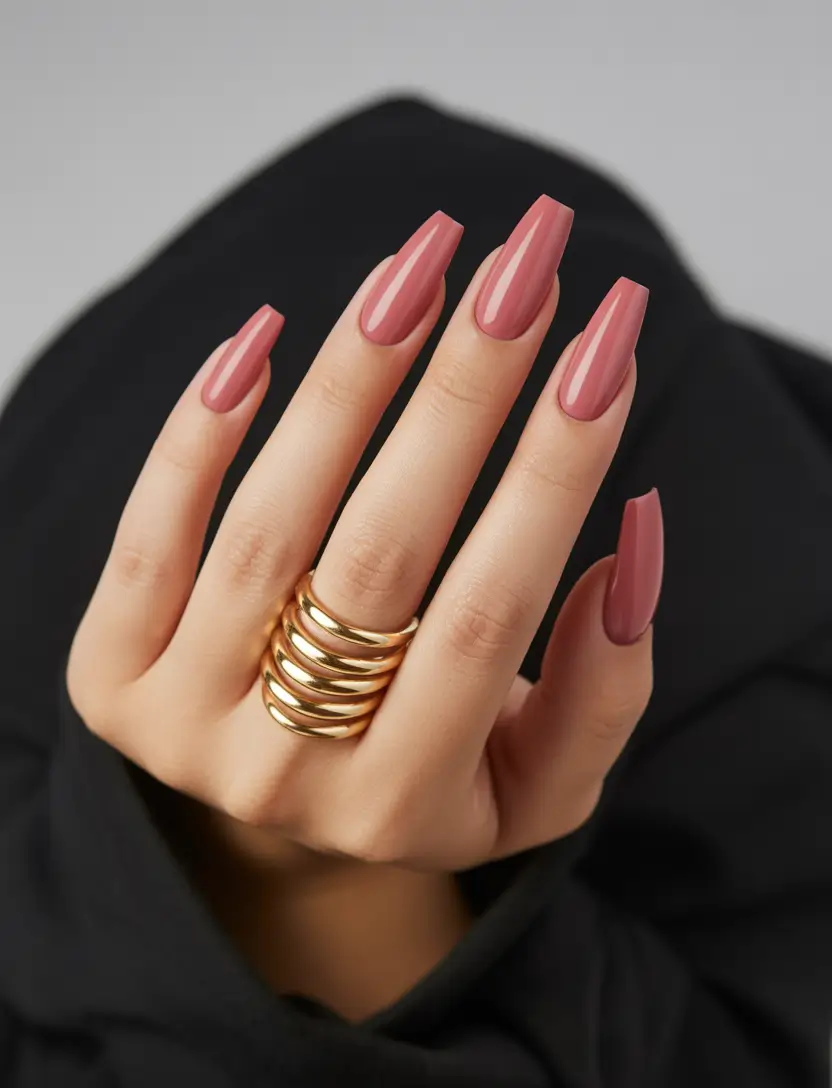 dreamy spring gel nails vibes 2026 Rosy Terracotta Gloss for Chic Spring Minimalism