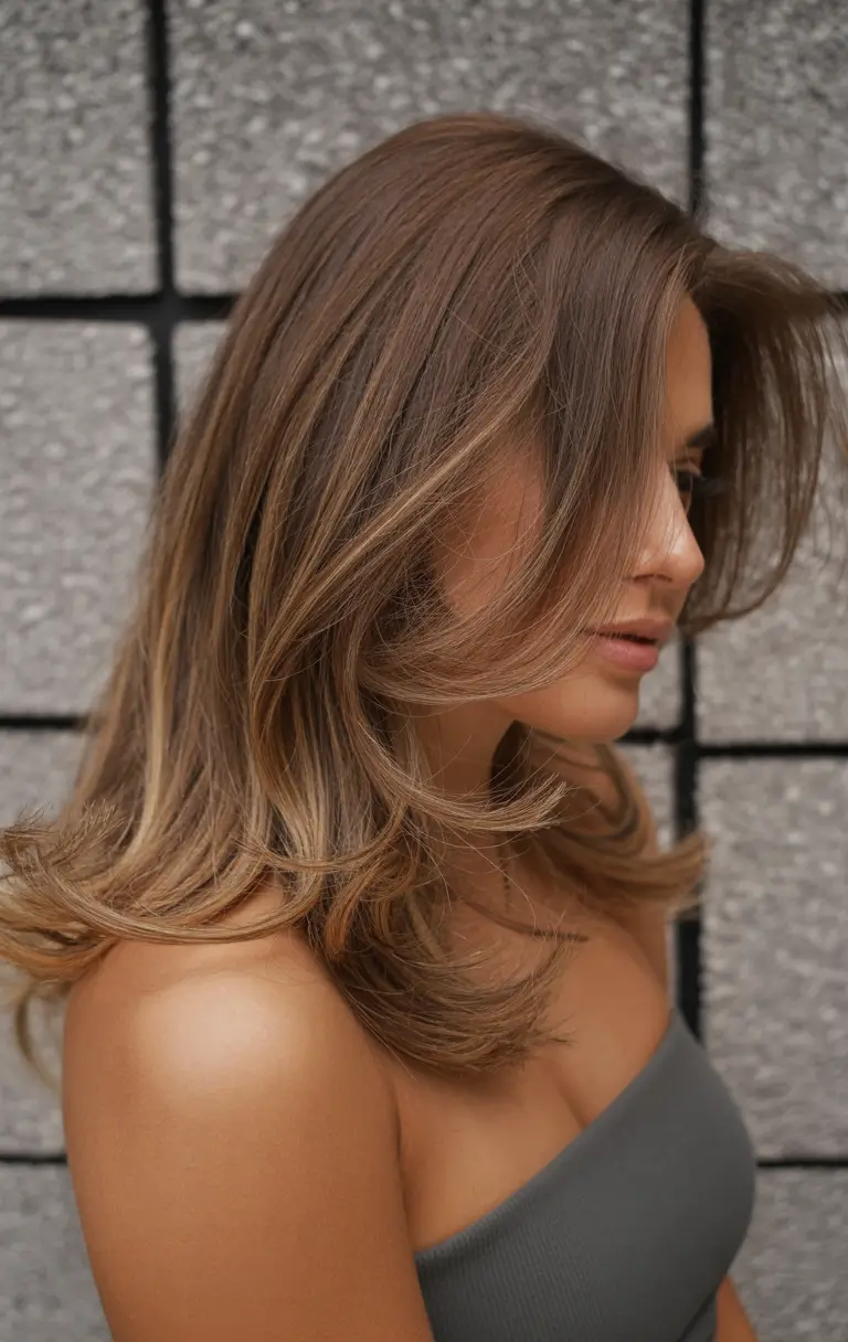 dreamy spring hair color for tan skin 2026 Warm brunette waves that glow through spring light