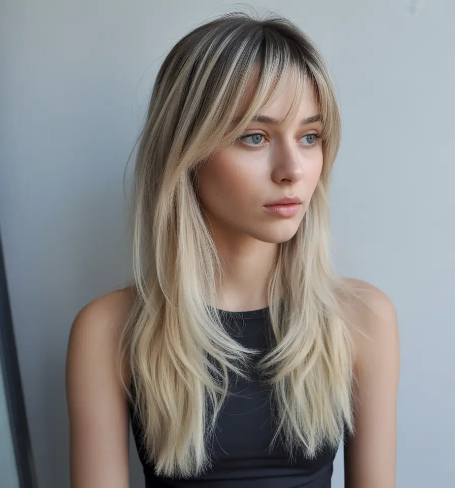 dreamy spring mid length haircut 2026 Modern Shag Inspired Mid Length Cut With Wispy Bangs