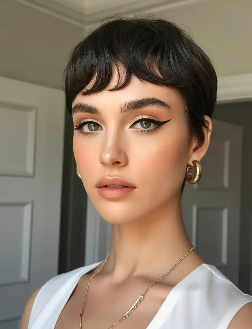 dreamy spring short haircut 2026 Micro Fringe Pixie with Soft Texture