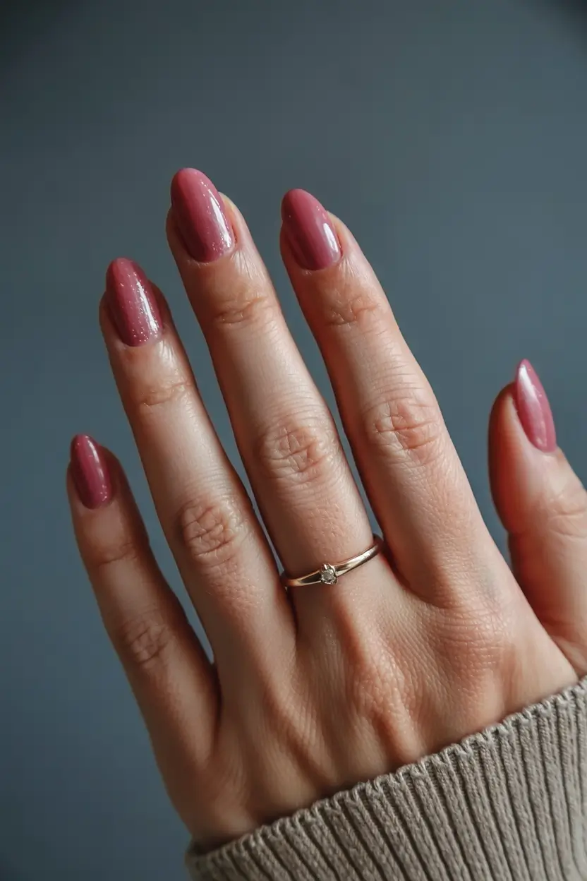 earthy pink spring nails 2026 Muted Rose Gloss for Everyday Confidence
