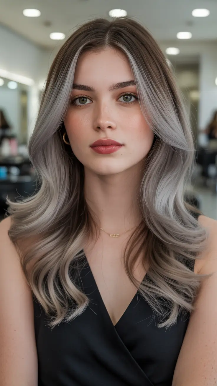 easy spring long haircut styles 2026 Cool Ash Contour Layers