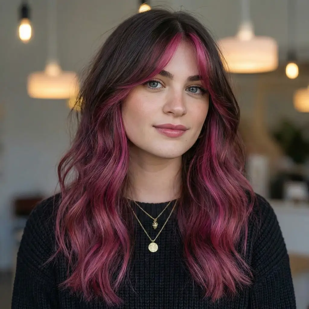 effortless spring hair trends 2026 Berry Pink Dimensional Waves for a Playful Spring Statement