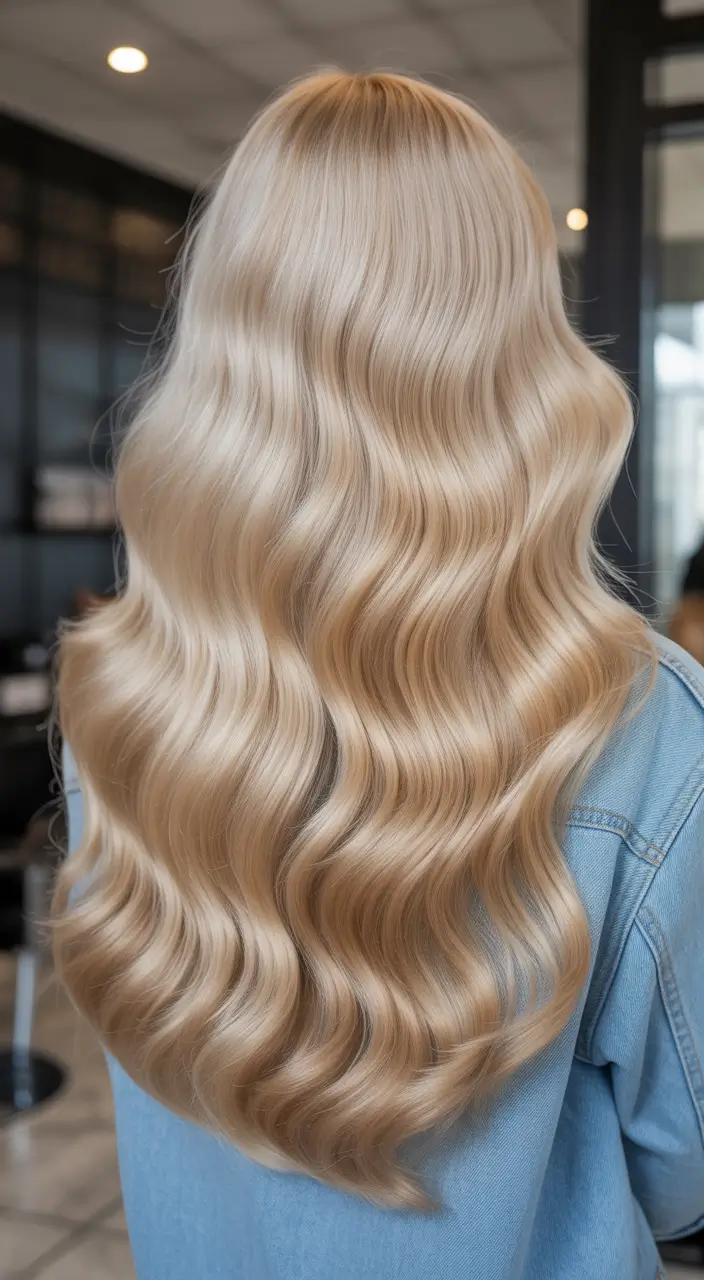 elegant spring blonde hair color designs 2026 Honey Champagne Blonde With Sculpted Glossy Waves