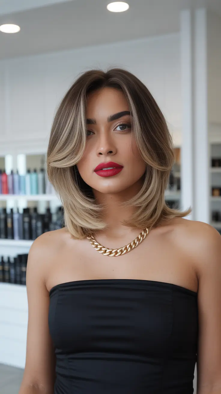 elegant spring haircuts 2026 Voluminous Medium Shag with Soft Face Framing Glow