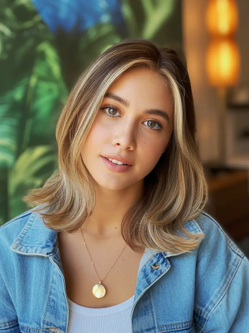 elegant spring haircuts 2026 Fresh Medium Lob with Bright Face Framing Highlights