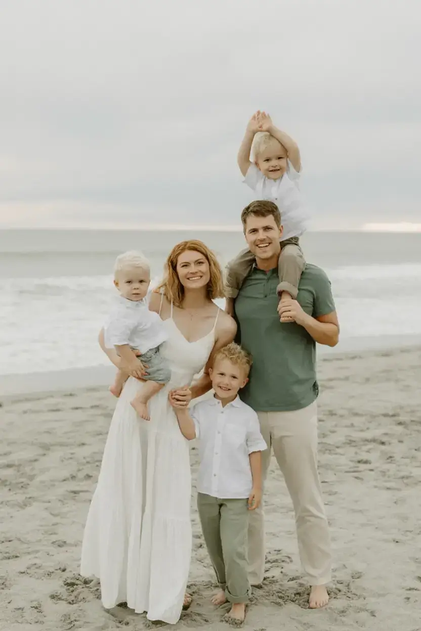 spring family pictures outfits Soft coastal neutrals for relaxed spring beach photos