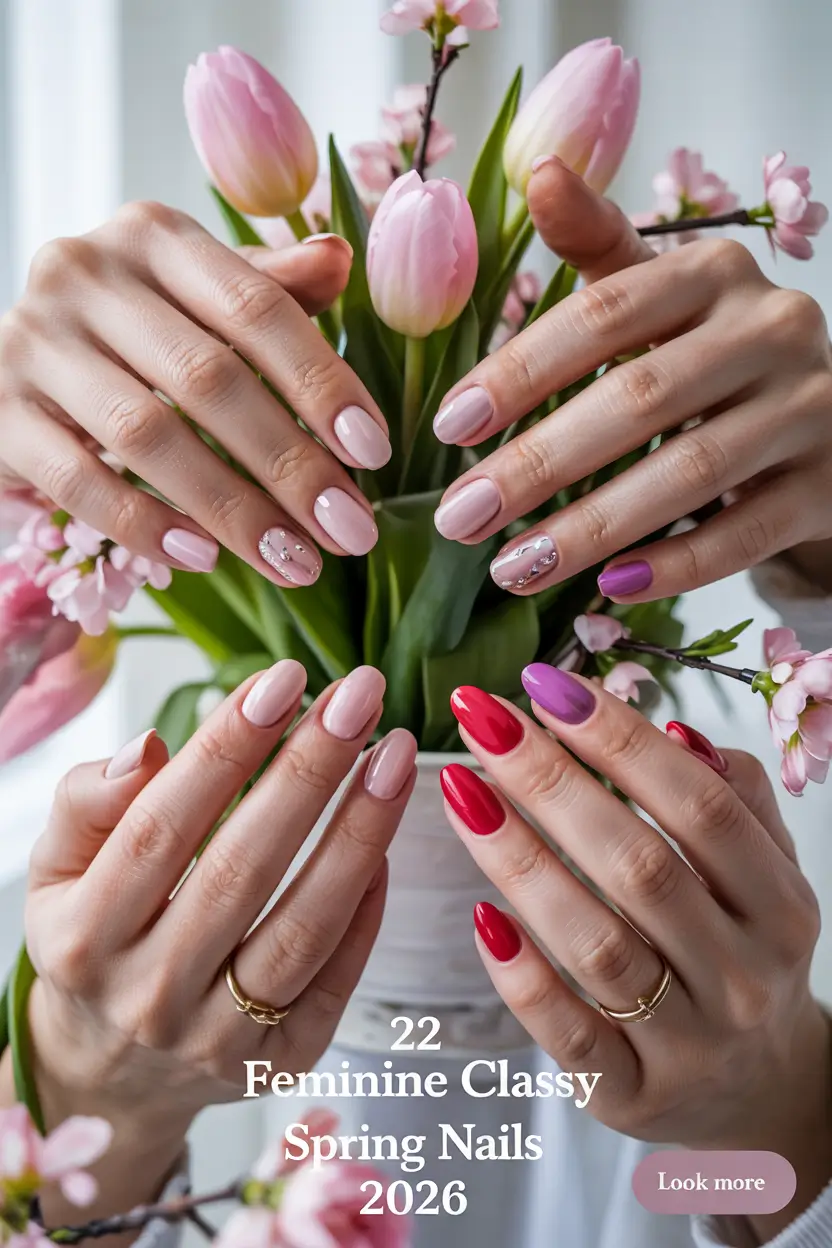 Feminine Classy Spring Nails 2026: Chic Almond & Short Square Designs Inspo
