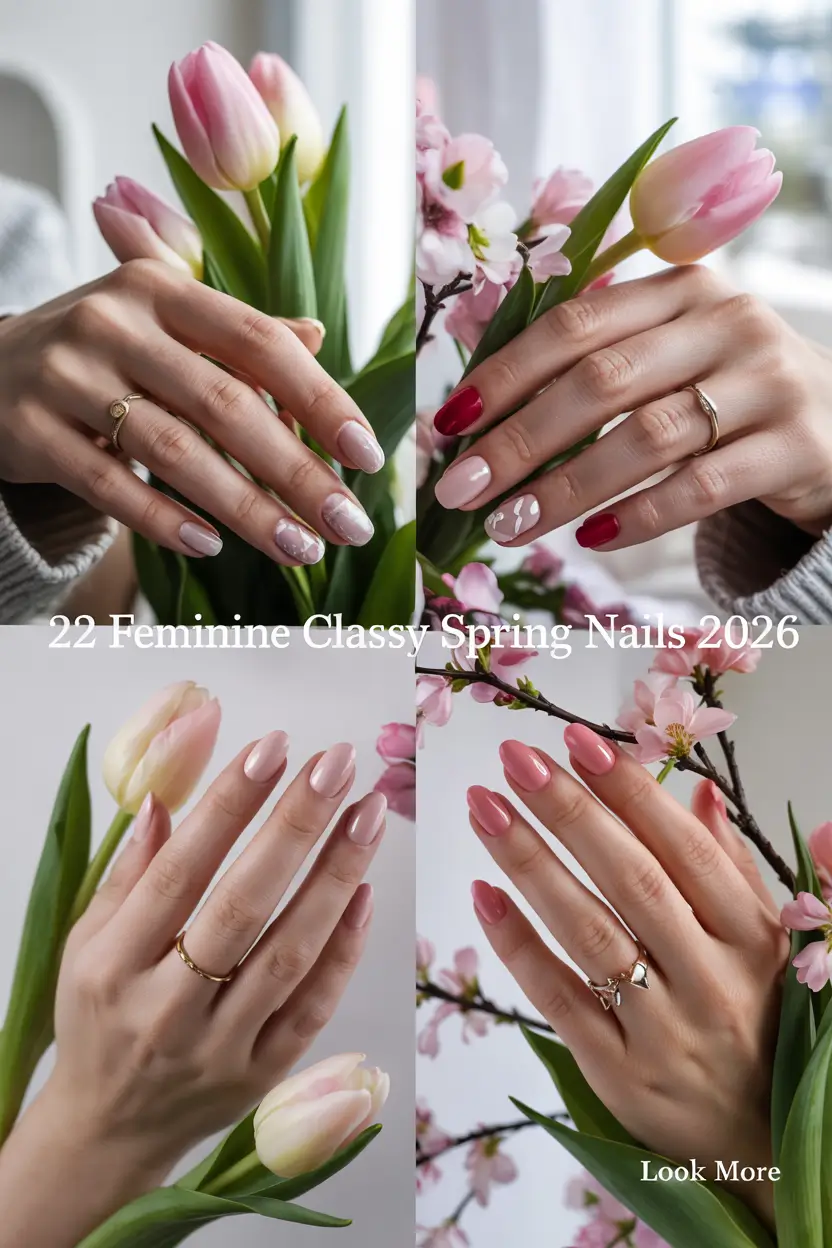 Feminine Classy Spring Nails 2026: Chic Almond & Short Square Designs Inspo