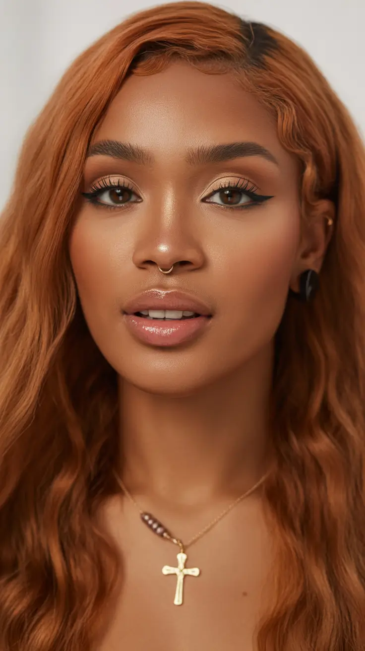 flawless spring hair color for brown skin 2026 Copper Spice Lengths With Silky Texture