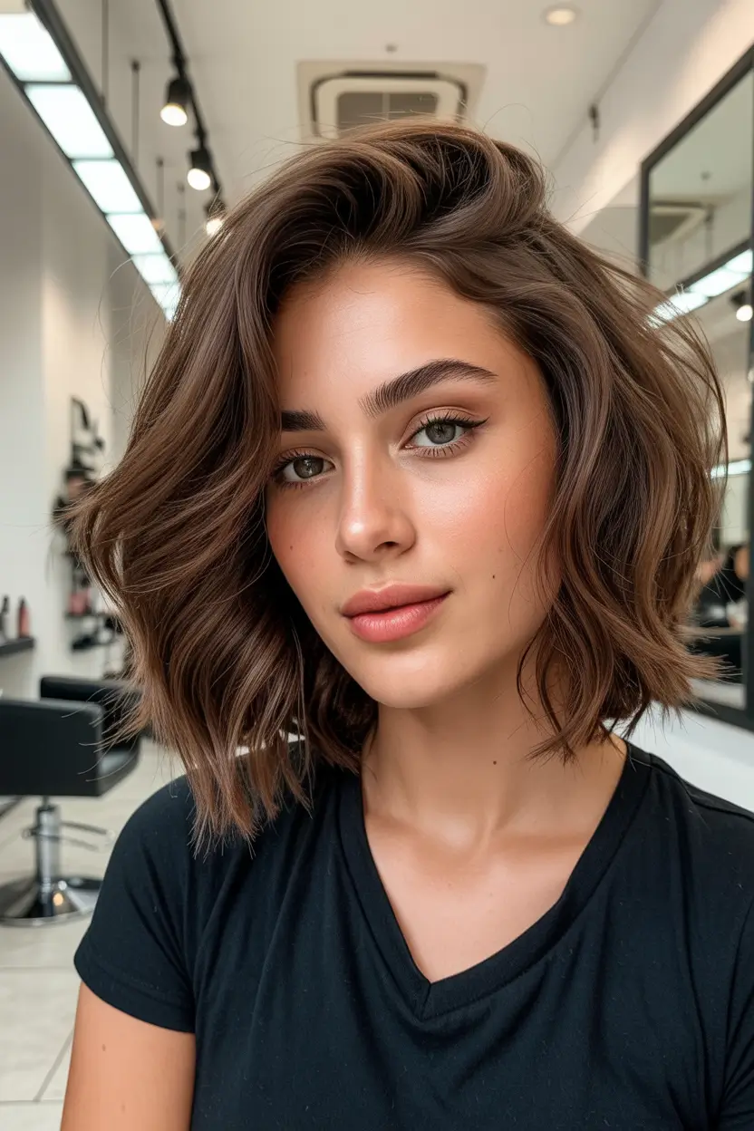 gorgeous spring hair color light skin 2026 Rich Espresso Bob With Touchable Texture