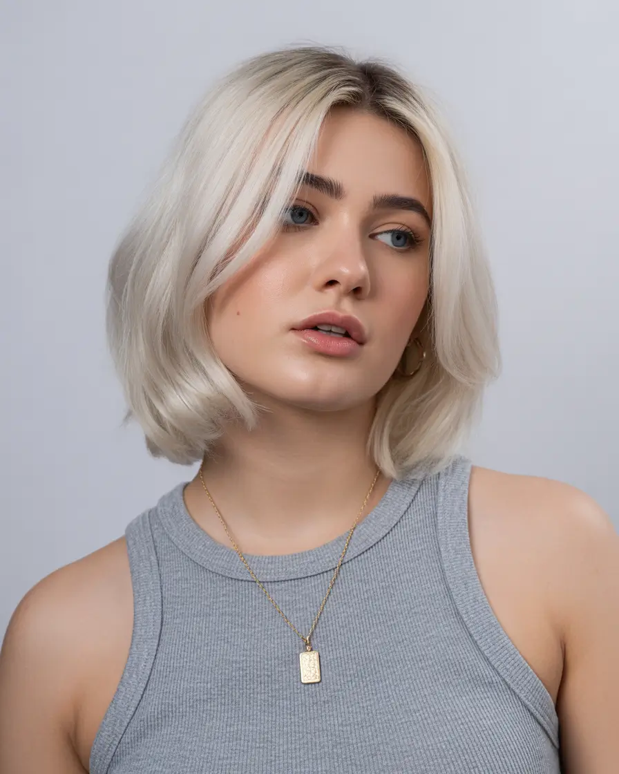 gorgeous spring hair color light skin 2026 Bright Vanilla Blonde Bob With Gentle Crown Lift