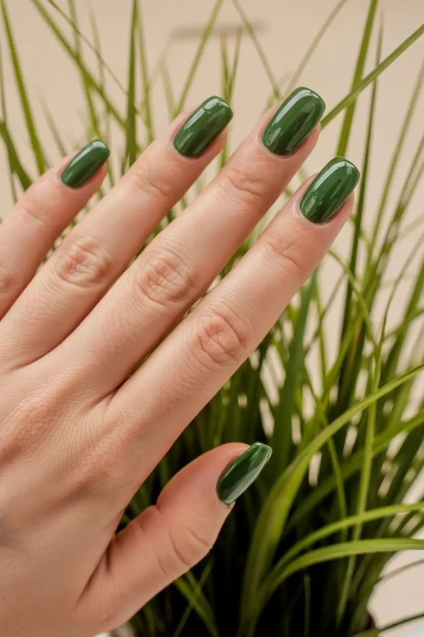 March Nail Colors - spring Ideas 2026 Deep Spring Green for a Clean Seasonal Reset