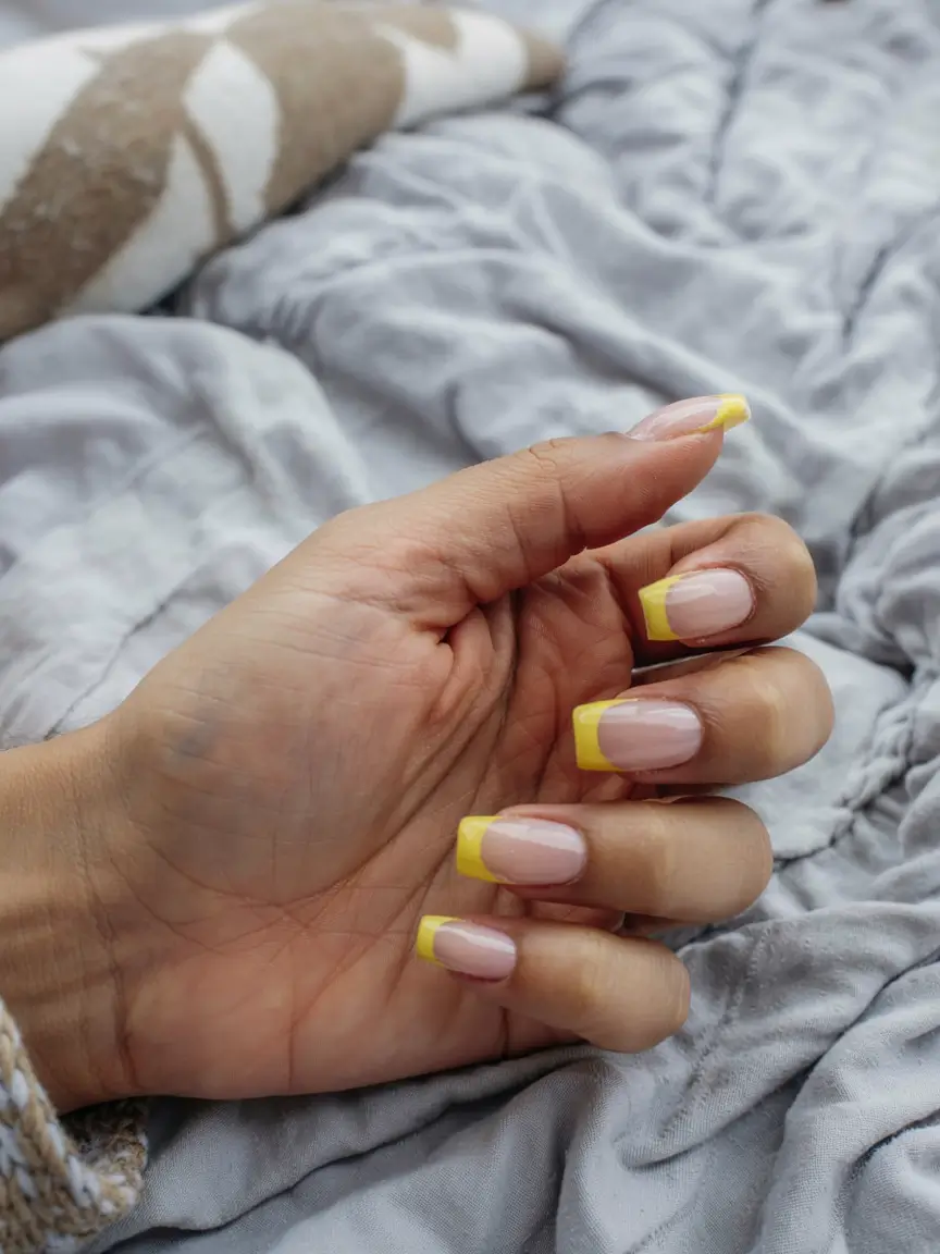 March Nail Colors - spring Ideas 2026 Sunny Yellow Tips for a Fresh Spring Lift