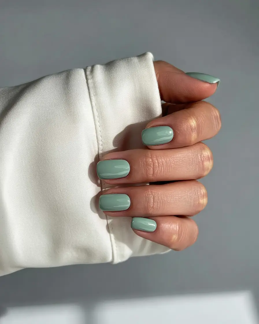 March Nails - Spring Ideas 2026 Soft Sage in a Clean Spring Minimalist Mood