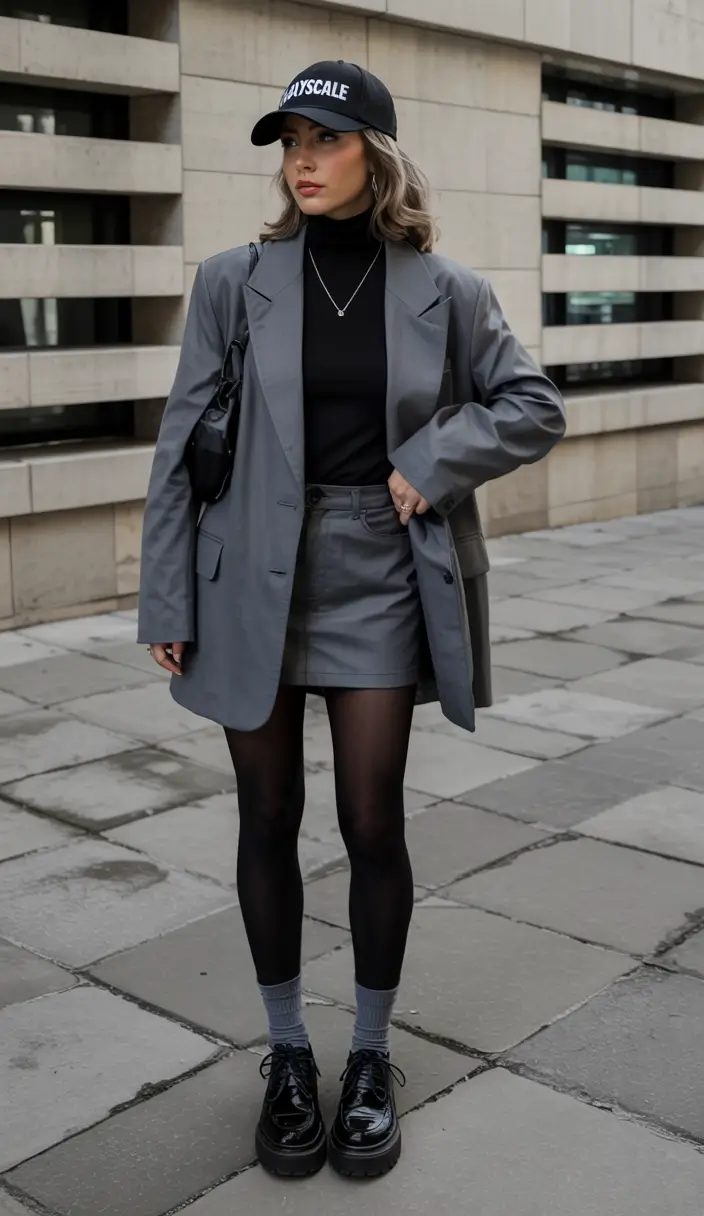 March Outfits - spring Ideas 2026 Monochrome Streetwear with a Sleek Edge