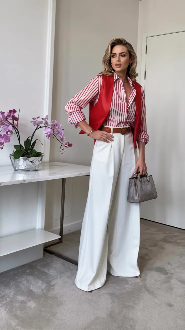 March Outfits - spring Ideas 2026 Chic Red and White Statement for Spring