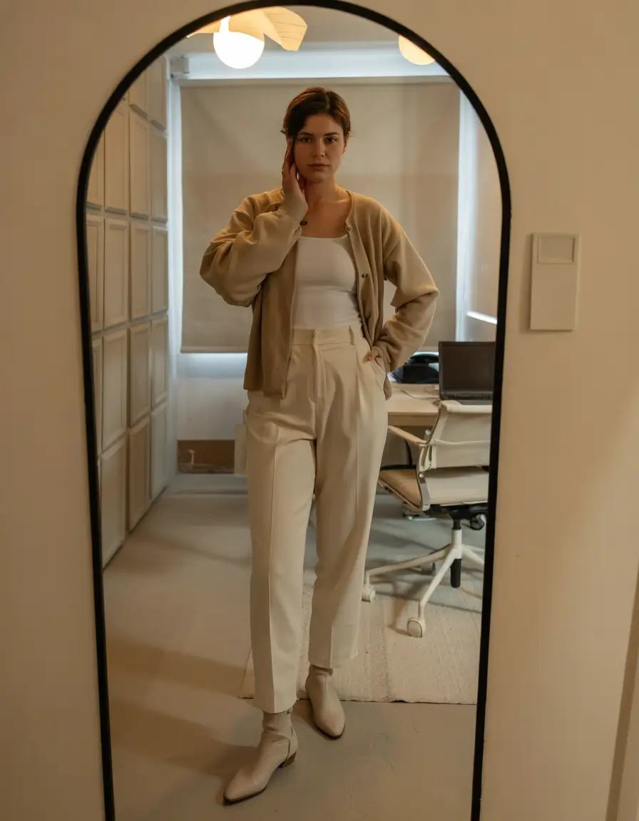 March Outfits - spring Ideas 2026 Soft Minimalist Cream Tones for Quiet Mornings