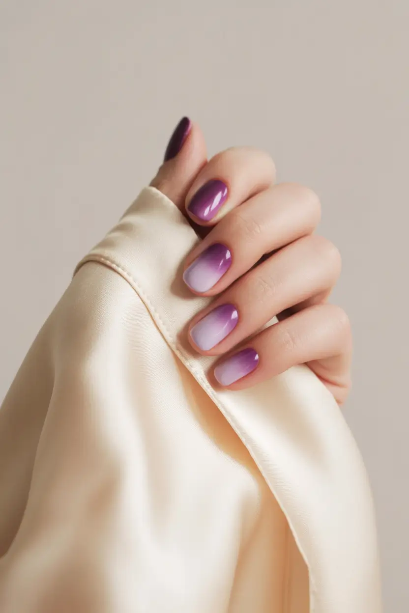 modern spring nail colors 2026 Lavender Twilight Ombre
