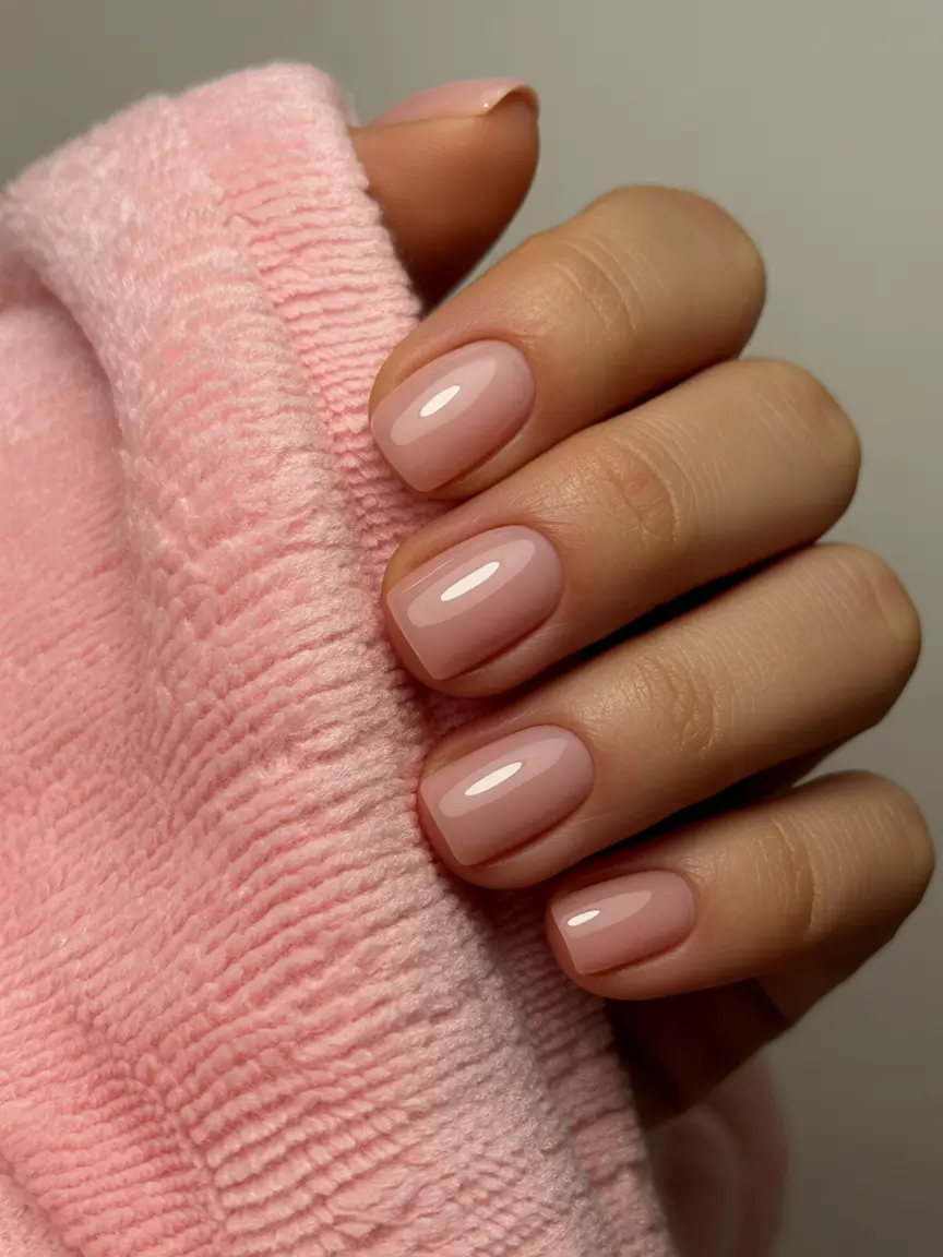 modern spring nail colors 2026 Soft Blush Neutral Glow