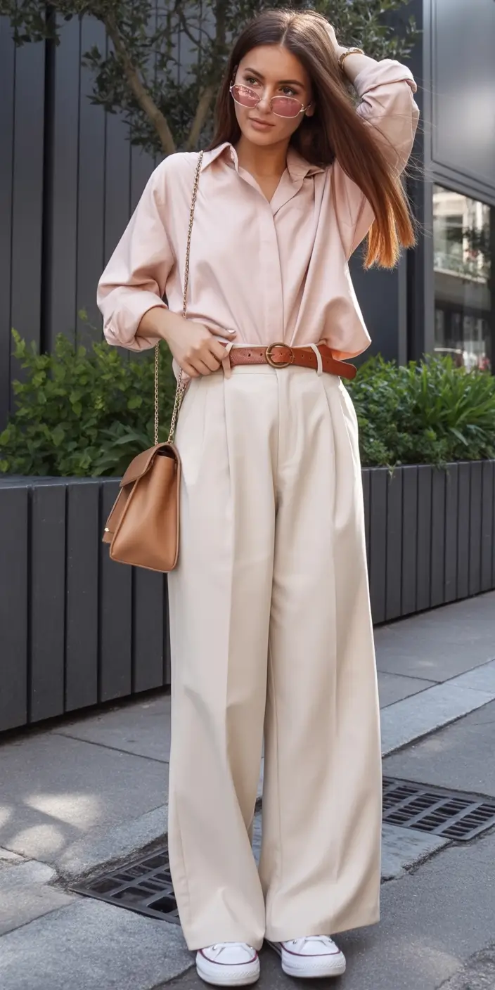 modern spring transition outfits 2026 style Chic Soft Neutrals with a Tailored Flow