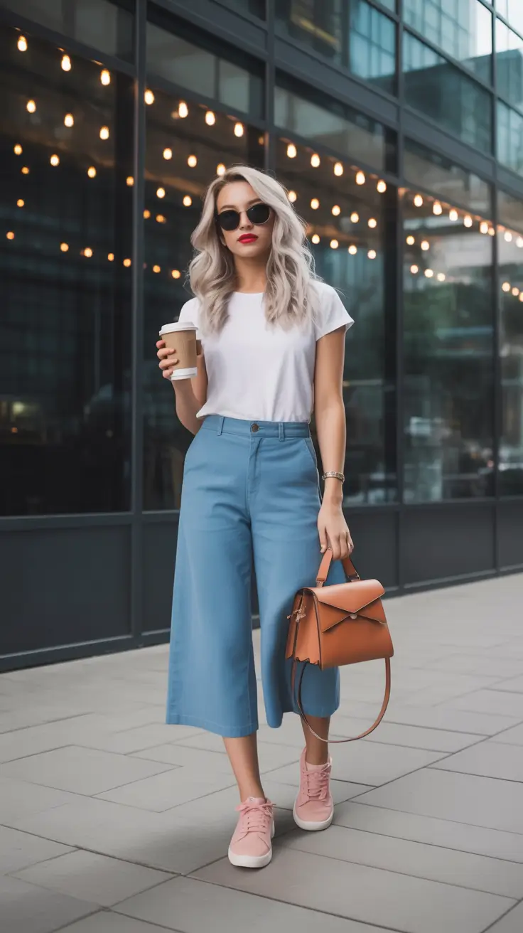 modern spring transition outfits 2026 style Cropped Elegance with Clean Urban Lines