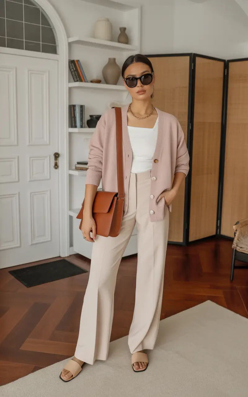 modern spring transition outfits 2026 style Neutral Layers with Polished Comfort