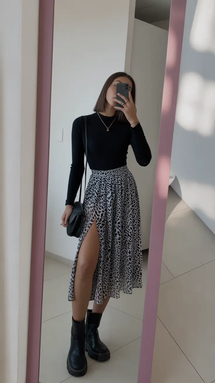 modern spring transition outfits 2026 style Monochrome Drama with a Playful Spring Edge