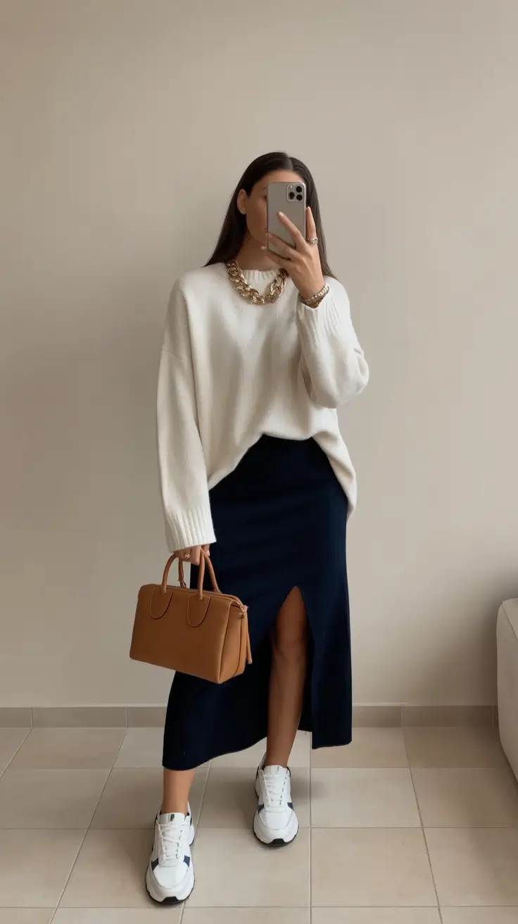 modern spring transition outfits 2026 style Cozy Neutrals with a Refined Sporty Edge