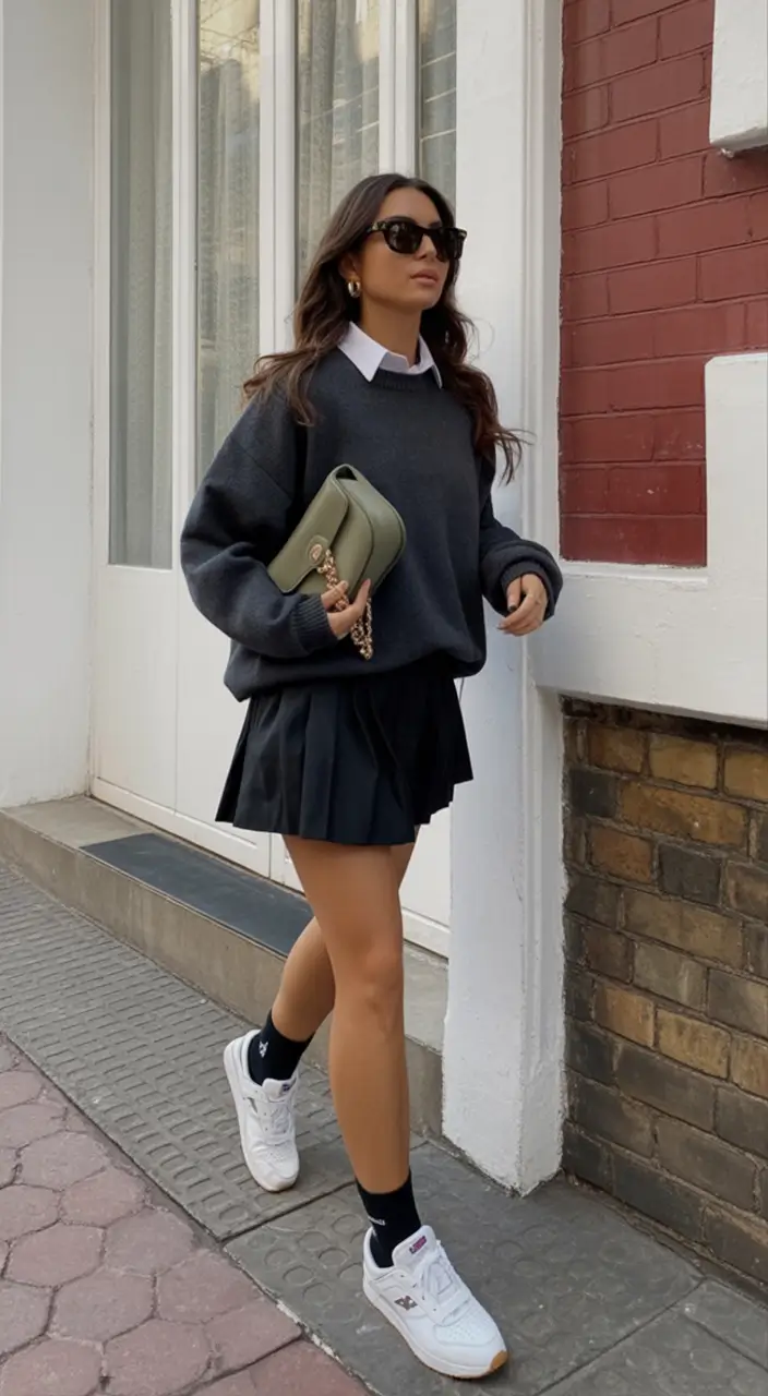 modern spring transition outfits 2026 style Playful Preppy Layers with a Modern Twist