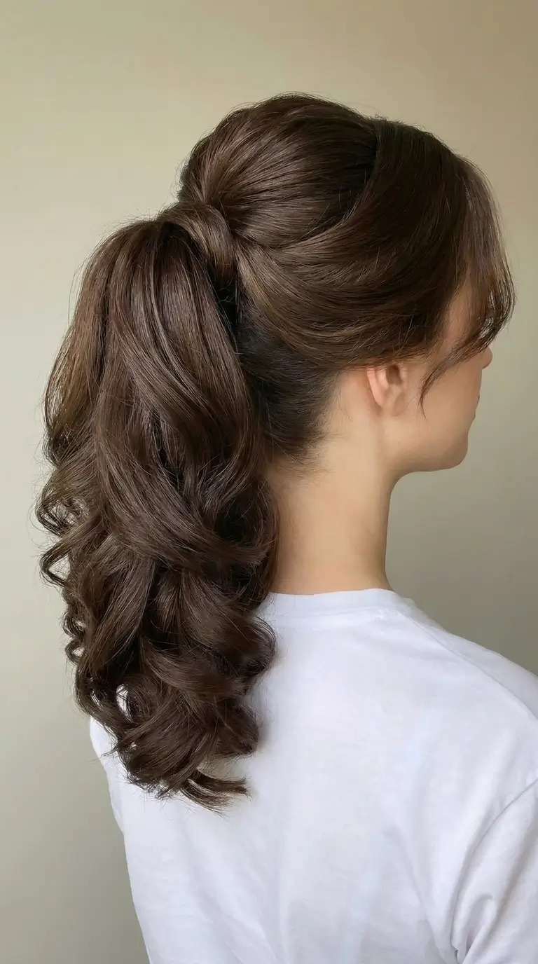 natural spring hairstyles 2026 Voluminous Curled Pony With Wrapped Base