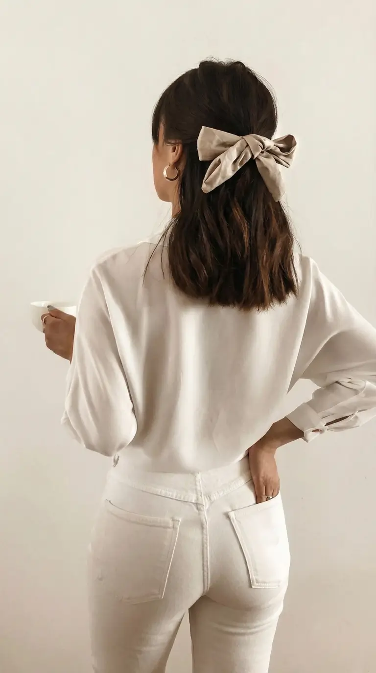 natural spring hairstyles 2026 Half Up Ribbon Bow With Soft Texture