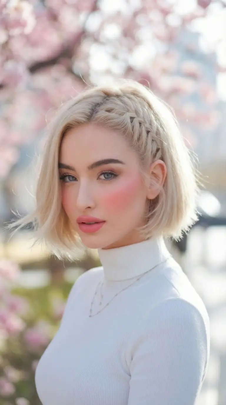 natural spring hairstyles 2026 Side Braided Bob With Fresh Spring Texture