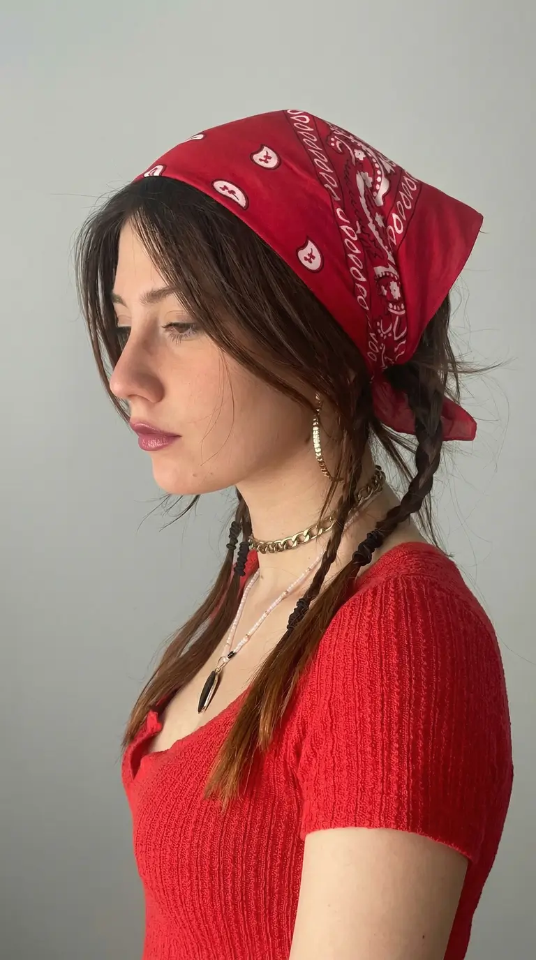 natural spring hairstyles 2026 Boho Braids With Bandana Wrap Energy